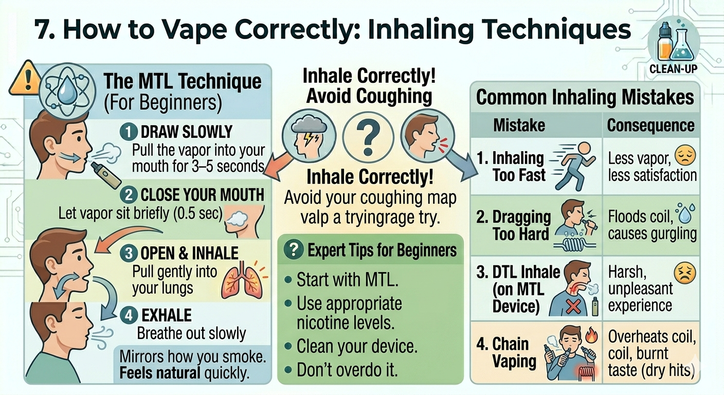 How to Vape Correctly: Inhaling Techniques